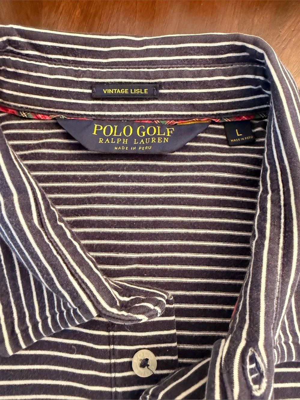 Polo by Ralph Lauren Men’s Navy & White Striped Polo Shirt large